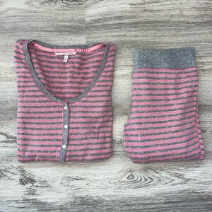 Victoria’s Secret Waffle Thermal Sparkle Size XS S Pink Top Pajamas Pants XSMALL